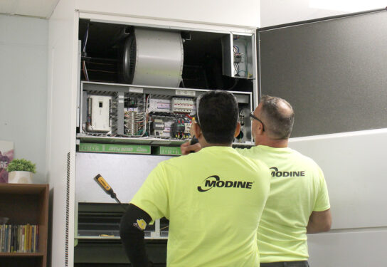 Airedale by Modine Services Team working on vertical unit