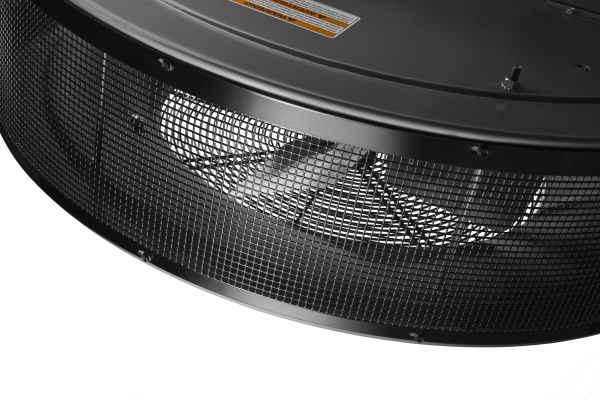 destratification fan side profile detail with fan baldes